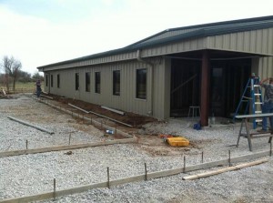 Martin Sanitation Warehouse and Office steel building provided by Wright Building Systems